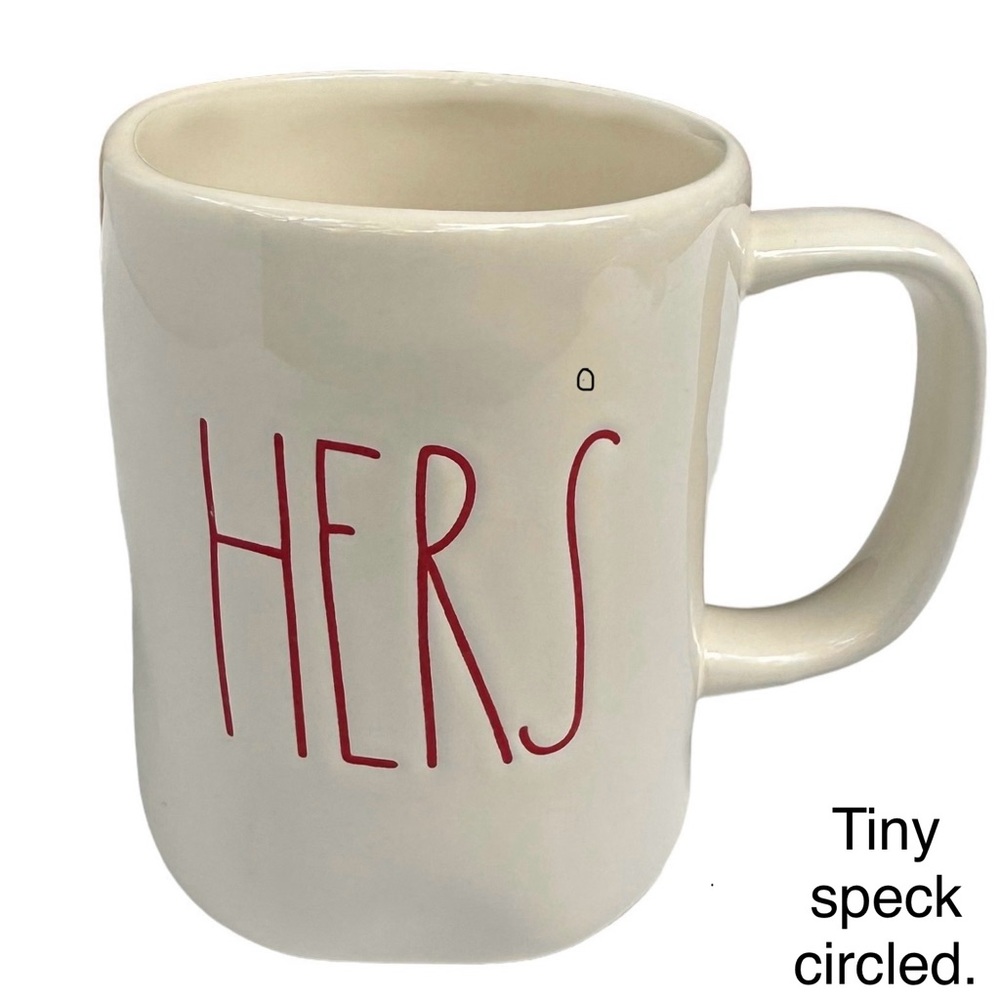 Rae Dunn HERS Mug White Red Large Long Letters Ceramic Coffee Tea NWT 2017 OG - Picture 4 of 12